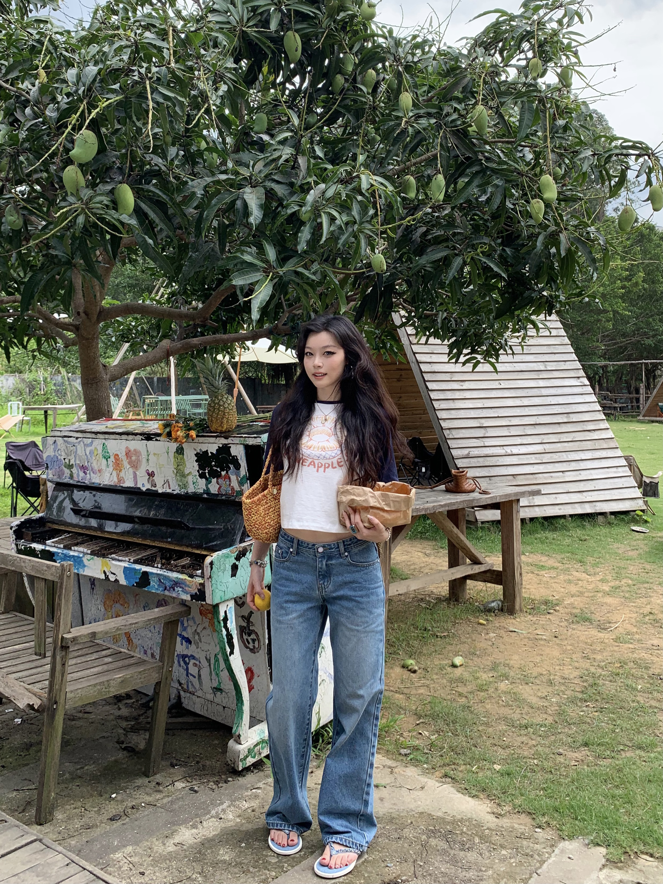 White Jade Cat Eye Summer Breeze Blue Wide-Leg Jeans - Light Comfortable Y2K Style for Effortless Summer Fashion