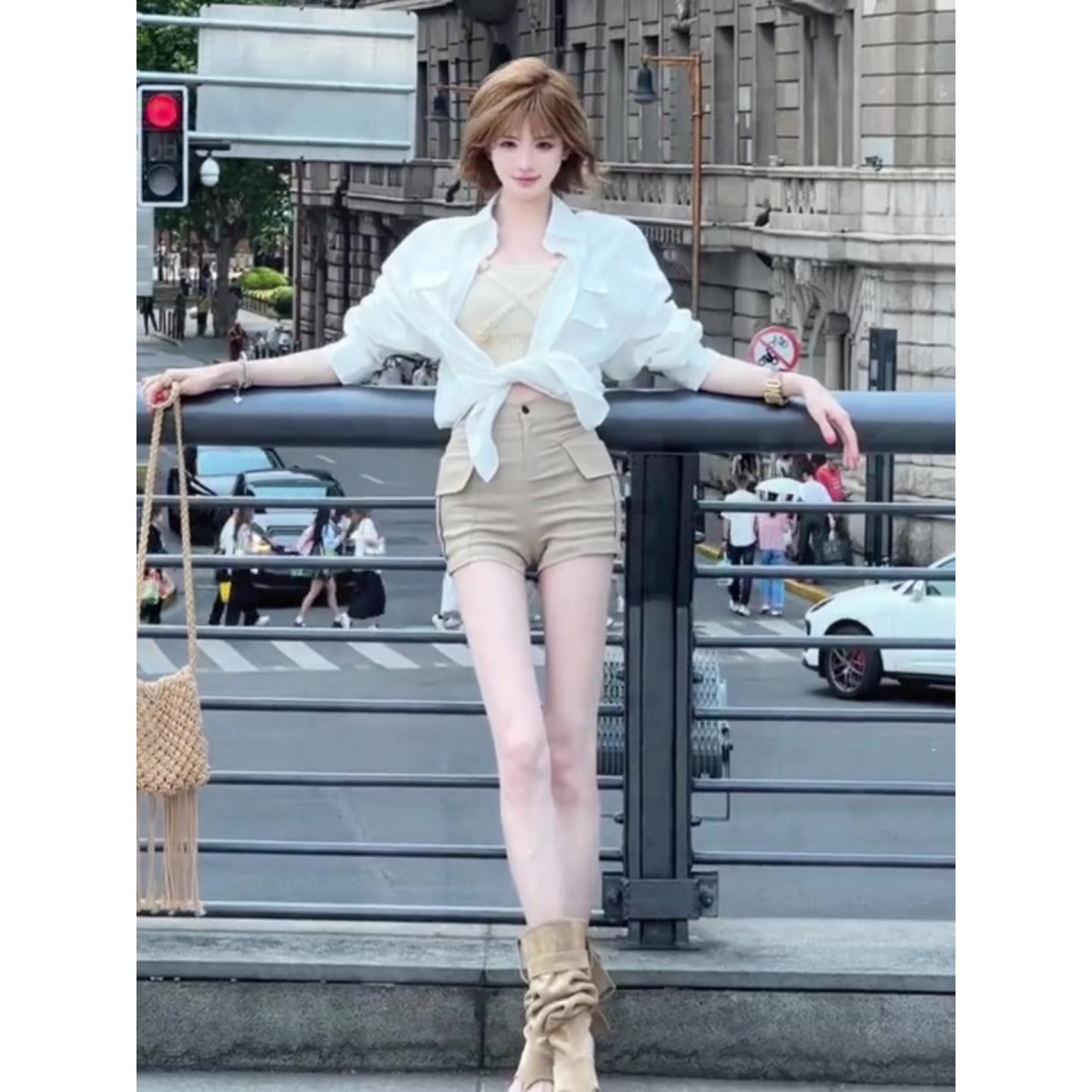 White Long Sleeve Sunscreen Shirt for Women, Korean Style Casual Loose Summer Blouse, Lightweight Air-Conditioned Jacket Top