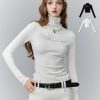 White Roaming Layered Design Rhinestone Slim Fit T-shirt - Trendy Y2K Style Top for Effortless Fashion