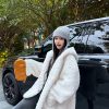 White Vintage Hooded Women's Winter Coat with Thick Fur Lining - Cozy Retro Style for Cold Weather