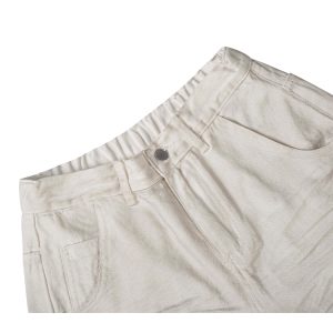 White Wide-Leg Casual Pants with Scratched Cat Whiskers - Baggy Curved Blade Design for Y2K and 90s Inspired Style