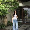 Wide-Leg Sky Blue Mid-High Waist Jeans - Trendy Meat-Covering No.1 Style for Fashionistas, Perfect for Y2K and Korean Style Looks