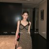 Wild Hot Girl American Vintage Leopard Print Lace Dress - Women's Long Summer Dress 2025, Trendy Y2K Style