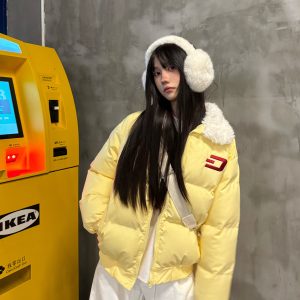 Winter Short Cotton Jacket for Women - Soft Loose Bread Coat with Furry Collar, Thickened Fabric, Sweet Cool Style