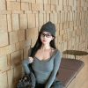 Women's American Style Fake Two-Piece Long Sleeve T-Shirt - Slim Fit Basic Top for Early Autumn Fashion