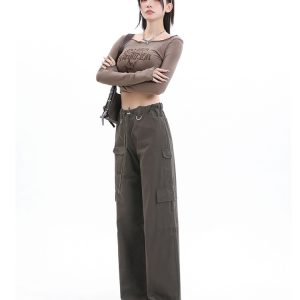 Women's American-Style Narrow Straight-Leg Work Pants, Summer Thin Wide-Leg Slimming Casual Hip-Hop Streetwear