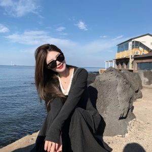 Women's Autumn Winter Three-Piece Set: Lazy Soufflé Cardigan Vest with Floral Bud Skirt - Trendy Y2K Fashion
