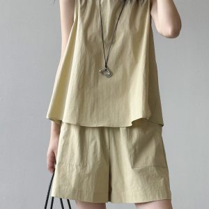 Women's Backless Sleeveless Top and Wide-Leg Pants Two-Piece Set - 2025 Summer Fashion, Relaxed Fit, Trendy Casual Outfit