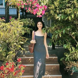 Women's Casual Summer Fish Tail Strap Dress - Solid Color, Versatile Slim Fit, Relaxed Style for Effortless Elegance