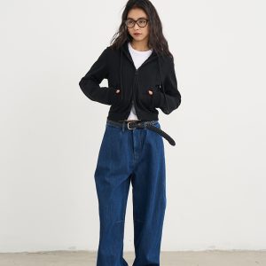 Women's Fleece Lined Straight Leg Jeans - Casual Loose Fit for Autumn Winter 2024 - Trendy Personality Style Pants