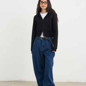 Women's Fleece Lined Straight Leg Jeans - Casual Loose Fit for Autumn Winter 2024 - Trendy Personality Style Pants