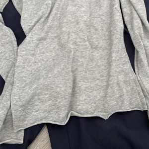 Women's Gray Slim Fit Cropped T-Shirt - Round Neck, Long Sleeve, Summer Style, Trendy Casual Top