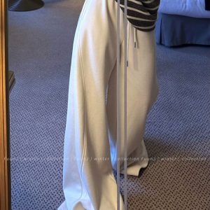 Women's High Weight Fleece Loose Straight Casual Pants - New Generation Wide-Leg Lazy Pants for Effortless Style