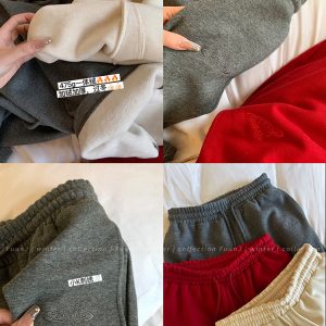 Women's High Weight Fleece Loose Straight Casual Pants - New Generation Wide-Leg Lazy Pants for Effortless Style
