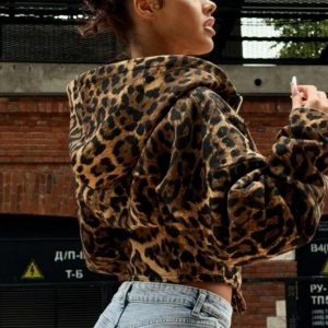 Women's Irregular Zip-Up Hooded Long Sleeve Sweatshirt with Waist Belt - Casual Street Fashion Cardigan for Spring and Autumn