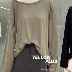Women's Off-Shoulder Long Sleeve Loose T-Shirt - European Style, Air Conditioning, Sun Protection - Summer Fashion Essential