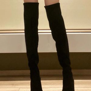 Women's Over-the-Knee Slim Fit Stretch Boots with Pointed Toe for Autumn Winter 2023 Fashion