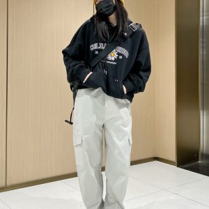 Women's Petite Korean Style Slim Fit Straight Leg Work Pants - New Spring Wide Leg Trousers for Effortless Style