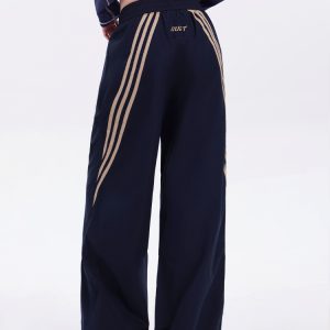 Women's Quick-Dry Dark Blue Parachute Pants - 2025 Summer Casual Hiking & Street Dance Long Trousers