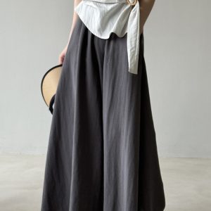 Women's Relaxed Fit Wide-Leg Pants, Yamamoto Style, Summer 2025 Thin Tencel Linen Casual Trousers