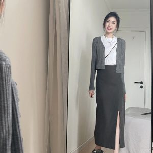 Women's Slimming Versatile Long Sleeve Knit Cardigan Pullover Sweater - Lightweight Wool for Spring and Summer Outerwear