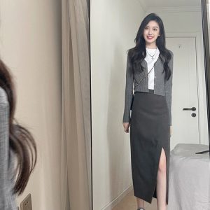 Women's Slimming Versatile Long Sleeve Knit Cardigan Pullover Sweater - Lightweight Wool for Spring and Summer Outerwear