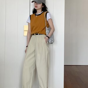 Women's Spring 2023 Raccoon Knit Vest - Round Neck Pullover Cardigan Sweater, Cozy Layering Essential for Effortless Style