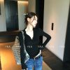 Women's Spring V-Neck Polo Shirt - Versatile Casual Long Sleeve Top in Tencel Acetate for Snorkeling and Outdoor Activities