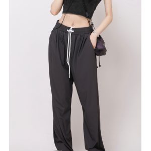 Women's Summer Dance Long Pants - Ultra-Thin Quick-Dry High-Waisted Straight-Leg Jazz Pants for Activewear
