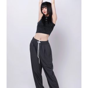 Women's Summer Dance Long Pants - Ultra-Thin Quick-Dry High-Waisted Straight-Leg Jazz Pants for Activewear