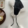 Women's Windproof PU Leather Furry Lei Feng Hat - Warm & Cozy Ear Protection for Cycling, Photography, Skiing - Winter Essential