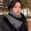 Women's Winter 2024 Button Neck Scarf Shawl - Cozy High-Quality Wrap for Cold Weather Fashion