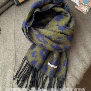 Women's Winter Korean Style Thick Warm Polka Dot Leopard Print Shawl Scarf - Versatile Fashion Accessory for Cold Weather