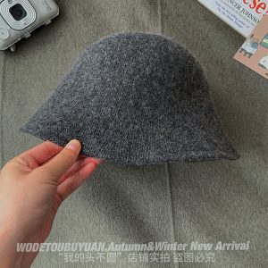 Women's Wool Fisherman Hat - Oversized Bucket Hat for Autumn & Winter, Face-Covering Design, Flattering Large Head Circumference