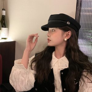 Women's Woolen Duckbill Cap - 'My Head Is Not Round' Knight Hat, Autumn Winter Fashion, British Versatile Beret