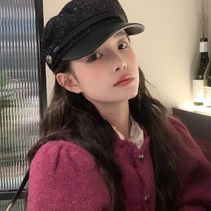Women's Woolen Duckbill Cap - 'My Head Is Not Round' Knight Hat, Autumn Winter Fashion, British Versatile Beret