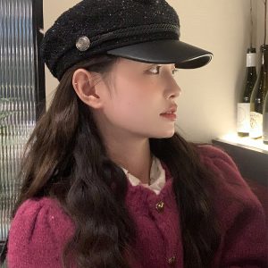 Women's Woolen Duckbill Cap - 'My Head Is Not Round' Knight Hat, Autumn Winter Fashion, British Versatile Beret