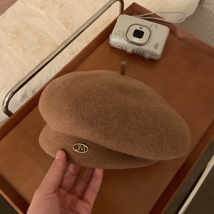 Wool Beret for Women - Autumn Winter Style, Large Head Circumference, Painter's Hat, Face-Slimming Trendy Design