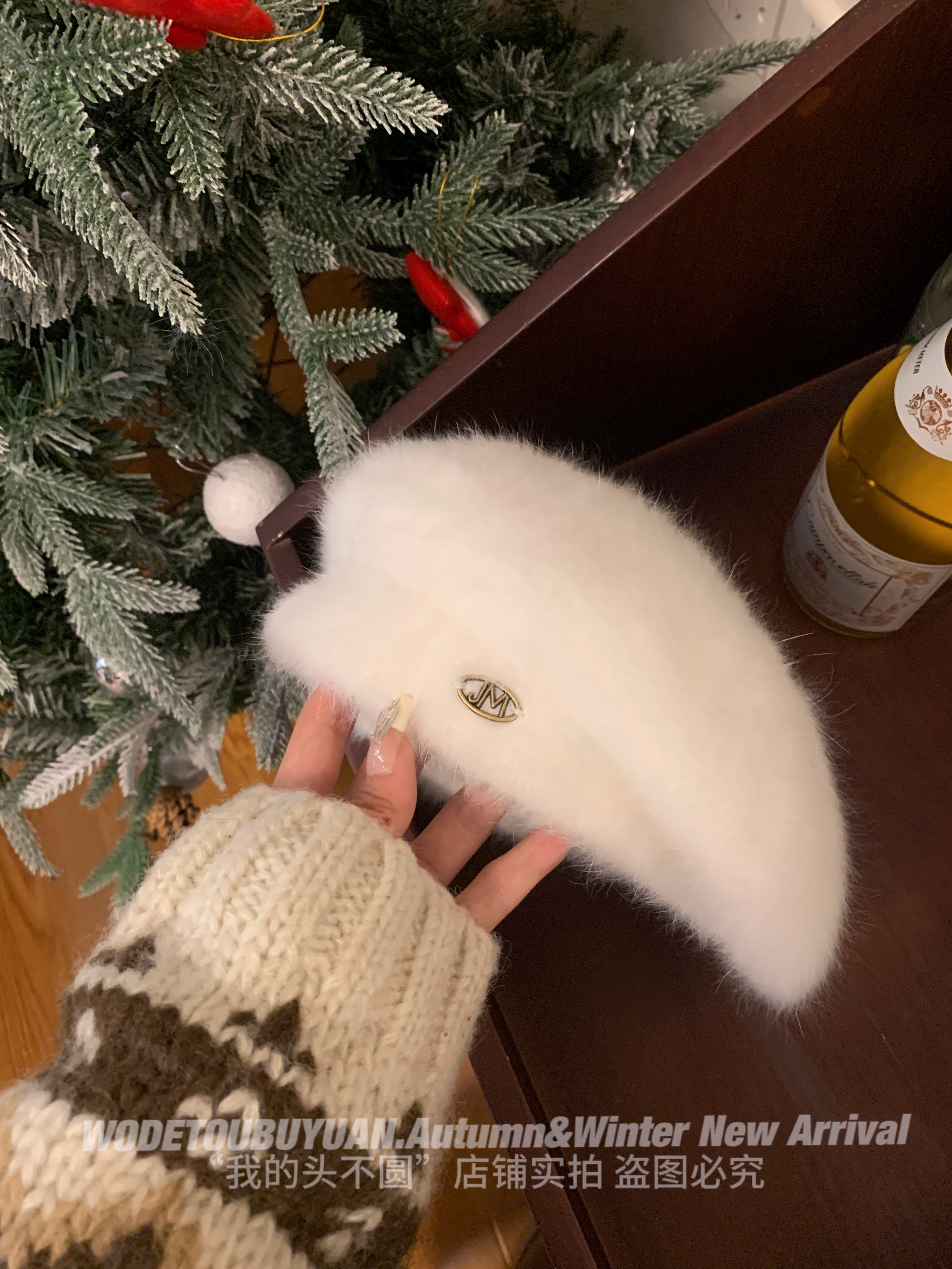 Wool Beret for Women - Autumn Winter Style, Large Head Circumference, Painter's Hat, Face-Slimming Trendy Design