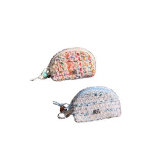 Wool Coin Purse - Sugar Bean Shell Design, Small Fragrance Style Headphone Storage Bag, Niche Fashion Accessory
