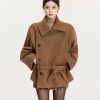 Wool Stand Collar Short Double-Breasted Overcoat for Women - Classic Vintage Style, Chic Outerwear, Perfect for Fall and Winter