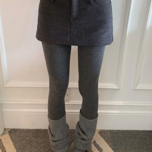 Woolen Bodycon A-Line Half Skirt for Women, Winter Fashion, Slim Fit Short Skirt, Sexy 90s Style, Trendy Winter Outfit