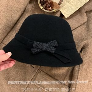 Woolen Fisherman's Hat for Women - Vintage French Style, Autumn Winter Classic, High-End Aristocratic Gift Accessory
