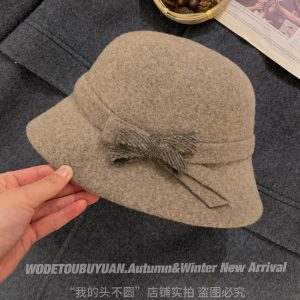 Woolen Fisherman's Hat for Women - Vintage French Style, Autumn Winter Classic, High-End Aristocratic Gift Accessory