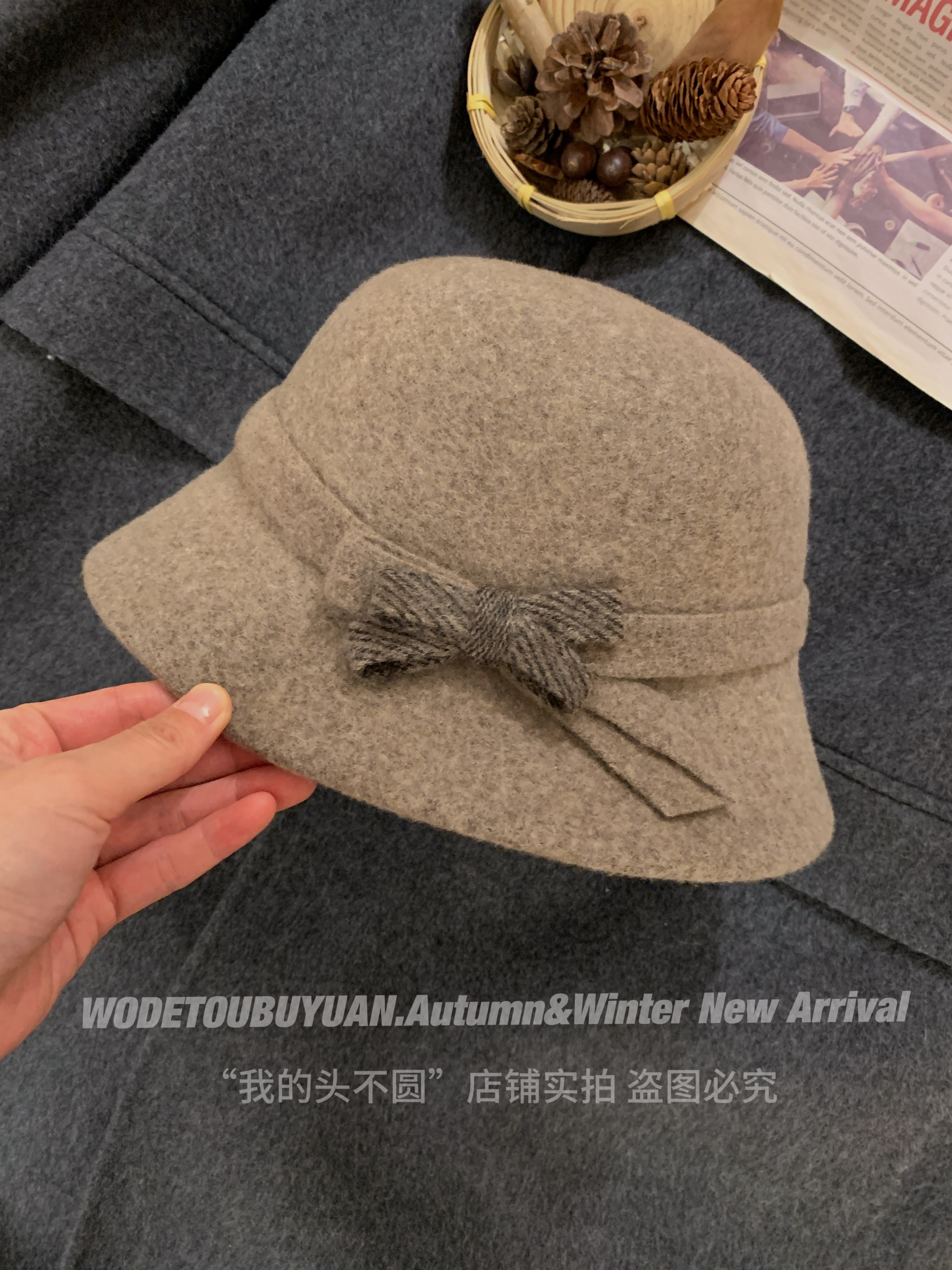 Woolen Fisherman's Hat for Women - Vintage French Style, Autumn Winter Classic, High-End Aristocratic Gift Accessory