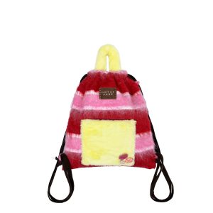 Woolen Striped Texture Double Shoulder Backpack for Women - Autumn Winter Niche Book Bag, Trendy and Stylish