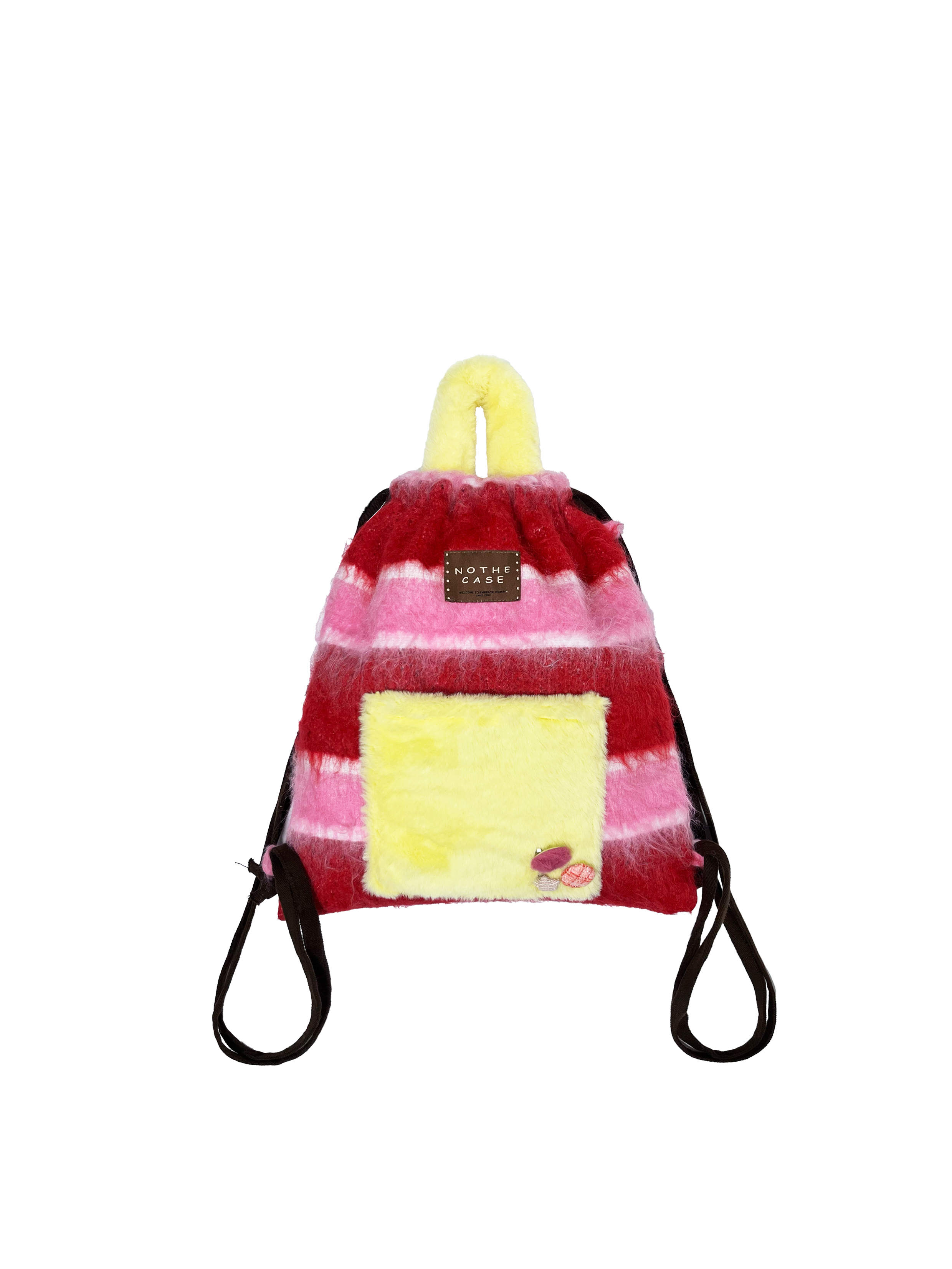 Woolen Striped Texture Double Shoulder Backpack for Women - Autumn Winter Niche Book Bag, Trendy and Stylish