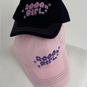 Y2K Embroidered Soft Top Duckbill Baseball Cap for Girls - Cute Korean Style 2000s Fashion Accessory