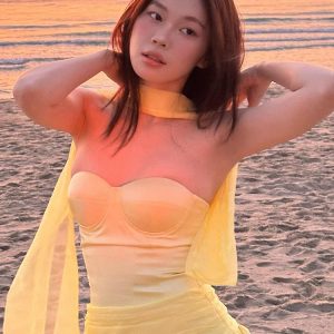 Yellow Satin Strapless A-Line Dress for Women | Slim Fit Vacation Style | Trendy Summer Look | Perfect for Semporna Island Getaway