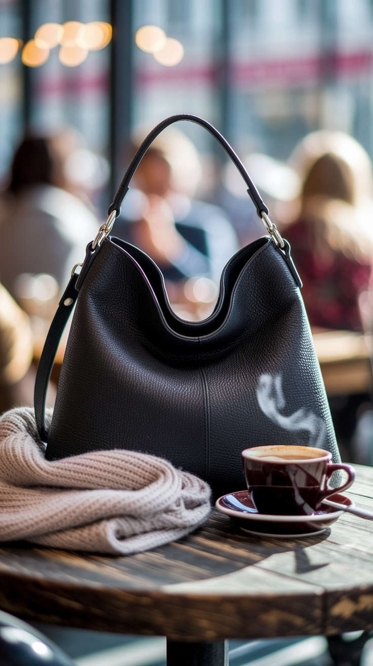 Choosing the Right Black Leather Shoulder Bag outfit idea